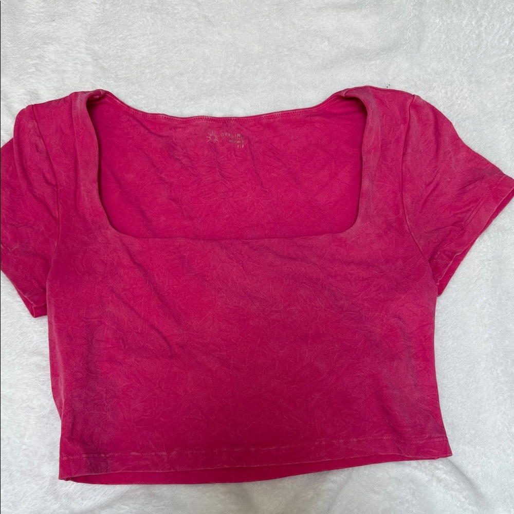 Aerie Fuchsia Square Neck Crop Top